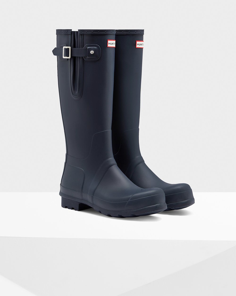 Botas de Lluvia Altas Hunter Hombre - Original Side Adjustable - Azul Marino - VHSMJFO-49